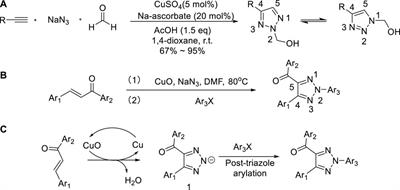 Synthesis methods of 1,2,3-/1,2,4-triazoles: A review